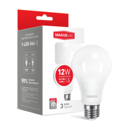 LED лампа MAXUS A65 12W яркий свет E27 (1-LED-564)